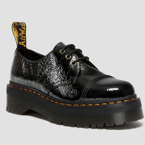 NWT 1461 Dr Marten Distressed Patent Leather Platform Shoes - Picture 1 of 6